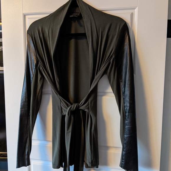 Danier blazer with leather sleeves